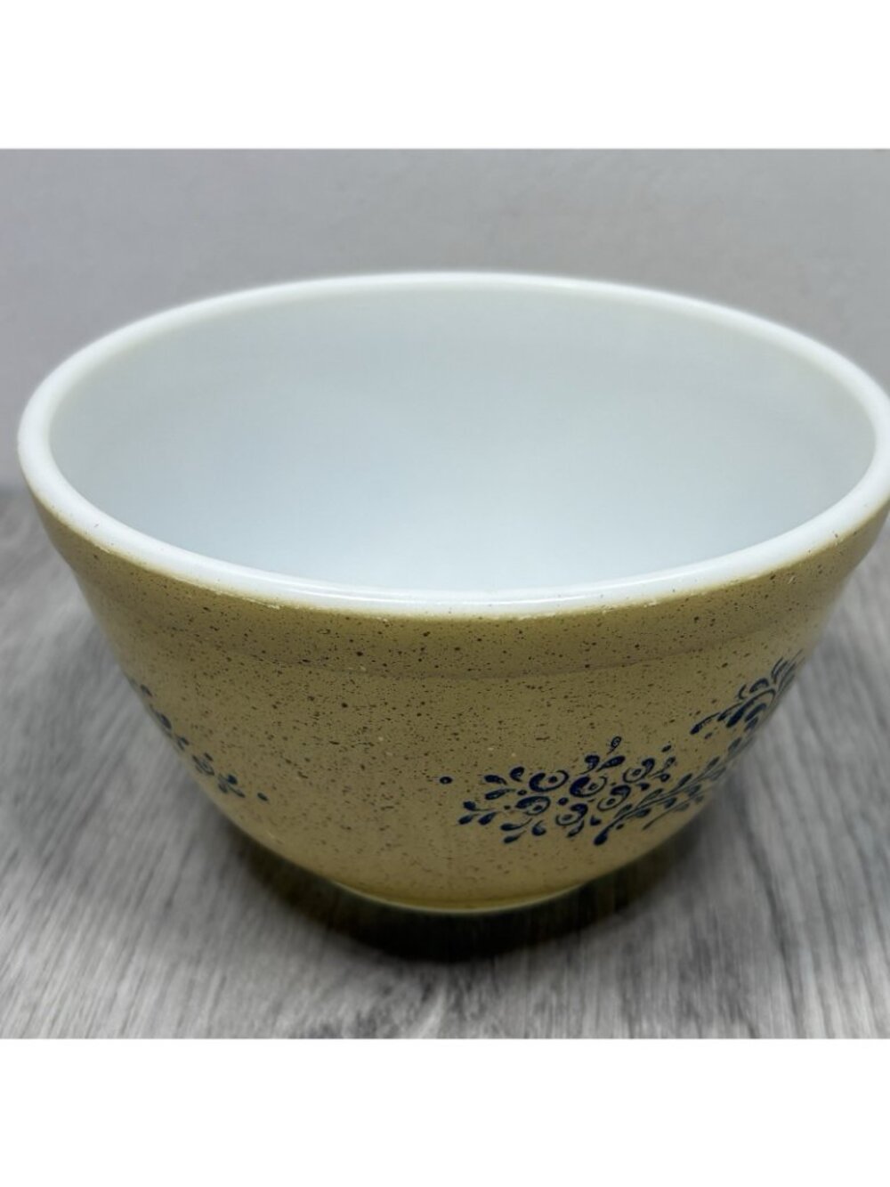PYREX Homestead Vintage Nesting Mixing Bowl 401 / 1 1 / 1-1/2 Pt Blue & Tan - Picture 4 of 7